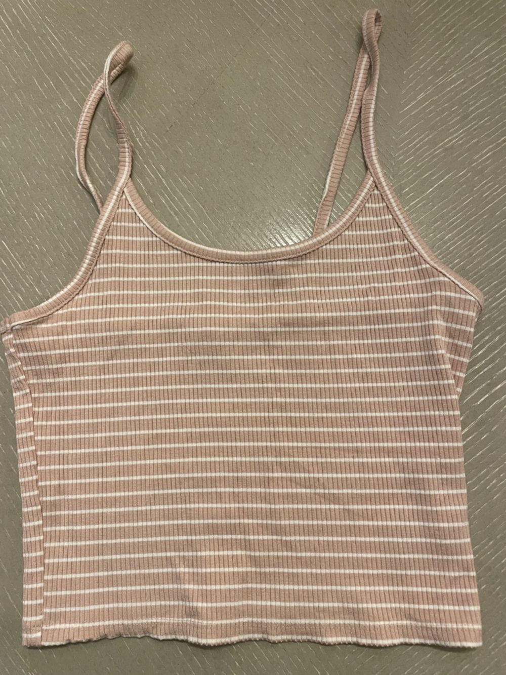 American Eagle Outfitters Pink Striped Ribbed Cami